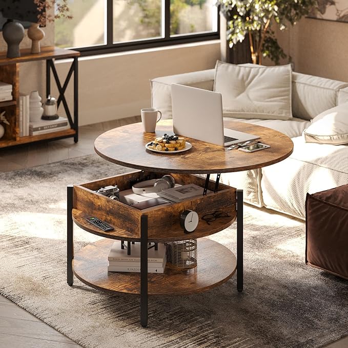 FABATO Round Lift Top Coffee Table