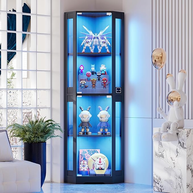 BROTTAR 65" Corner Glass Display Cabinet