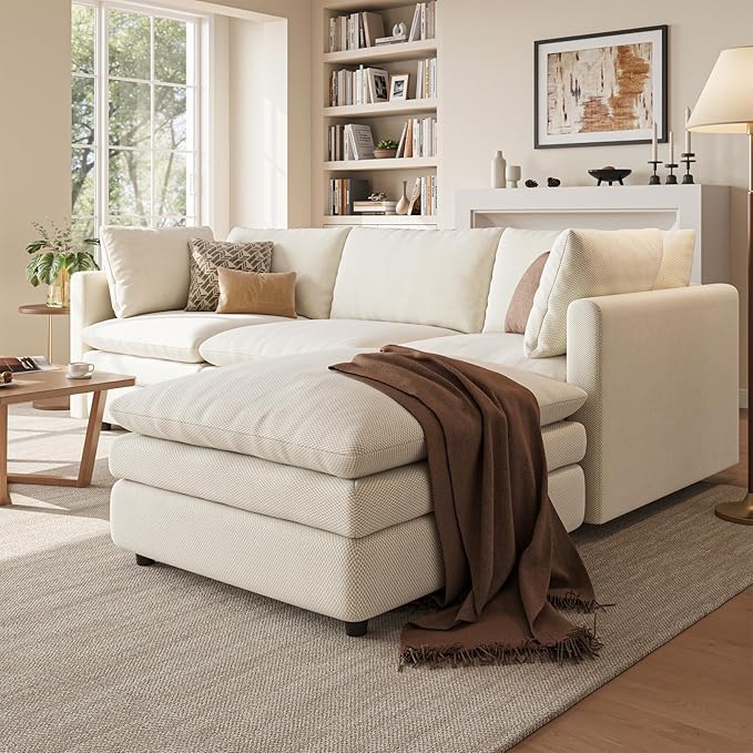 97" Cloud Couches for Living Room, 29.1" Deep Seat Modular Sectional Sofa