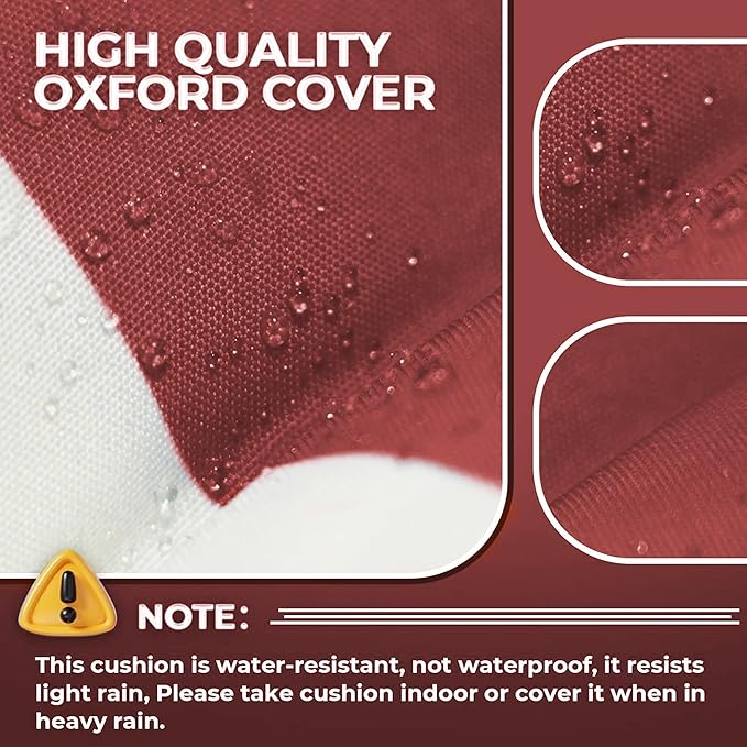 Outdoor Chaise Lounge Chair Cushion Waterproof 74.4 x 22 x 4.7 Inches Memory