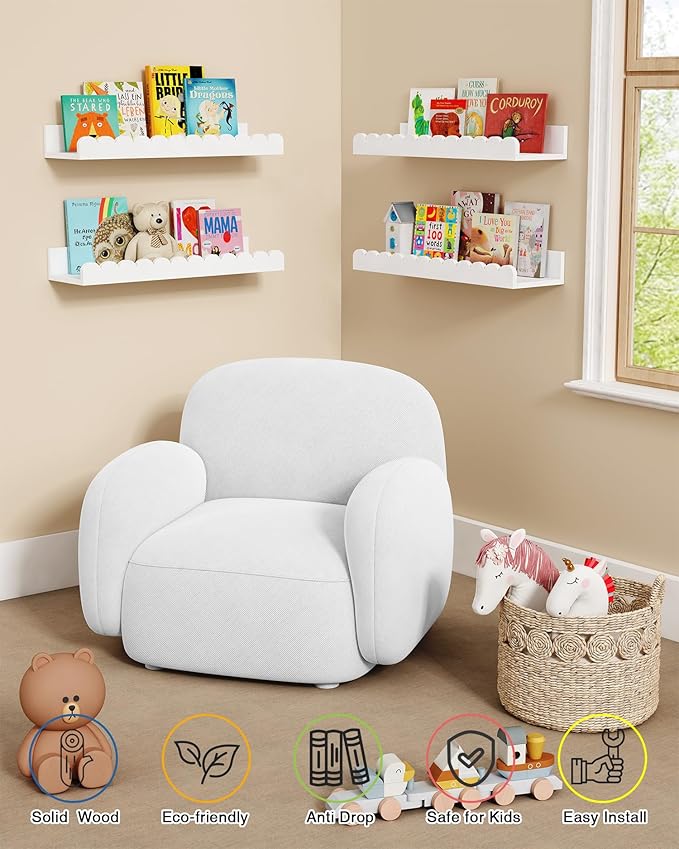Harwaya Scalloped Nursery Floating Shelves
