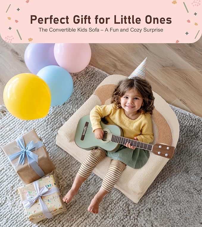 little dove Extra Wide Soft Toddler Couch Fold Out, Comfy Toddler Chair