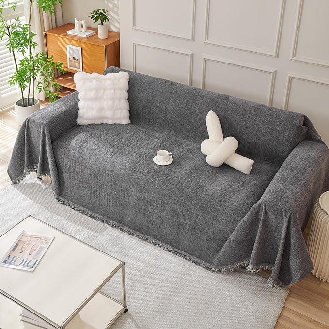 DREAMINGO Sofa Covers Washable Thick Chenille Couch Cover