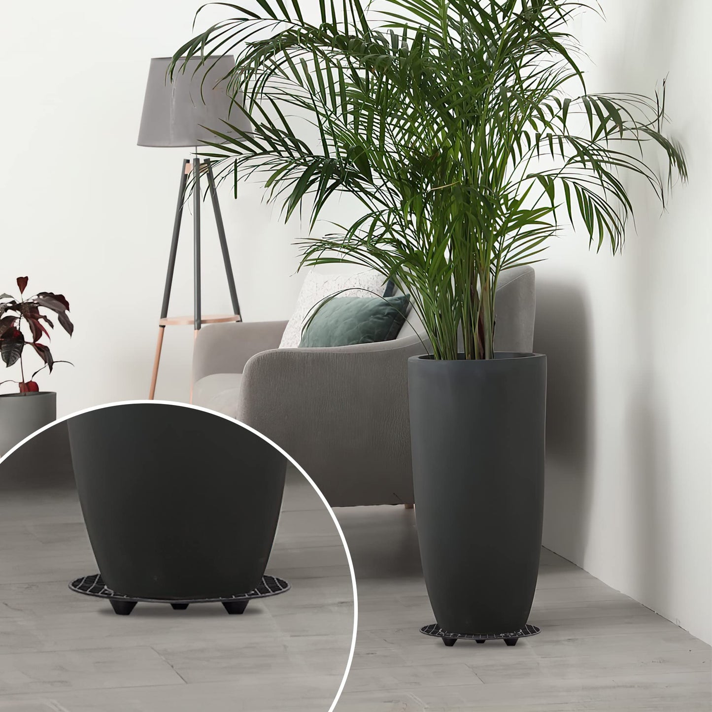 8Pcs Plant Stand Indoor Outdoor, Plant Level Pot Elevator- 2 Size Plant Riser Holder Plastic Floor Protector Plant Trivet, Heavy Planter Holder for Prevent Rot and Damage on Patio & Deck(7.9"&11.8" )