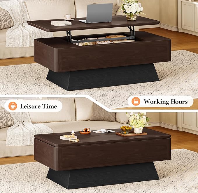 47.2" Mid-Century Modern Lift Top Coffee Table