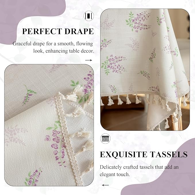 VClife Tablecloth Linen Texture Tablecloth