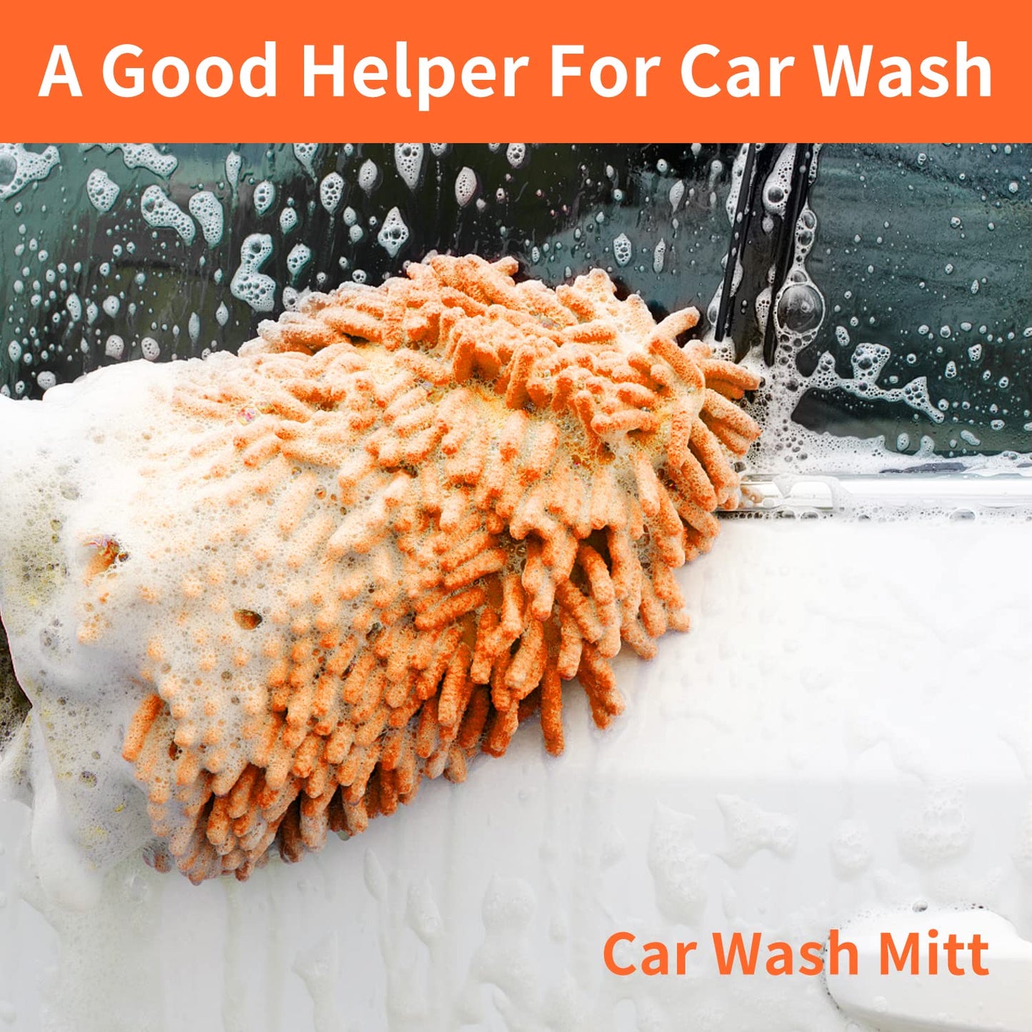 Garden Hose Nozzle,8 Patterns Hose Sprayer High Pressure,Heavy Duty Dog Wash,Metal Water Hose Nozzle with Soap Dispenser,Car Wash Foam Gun with A Car Wash Mitt