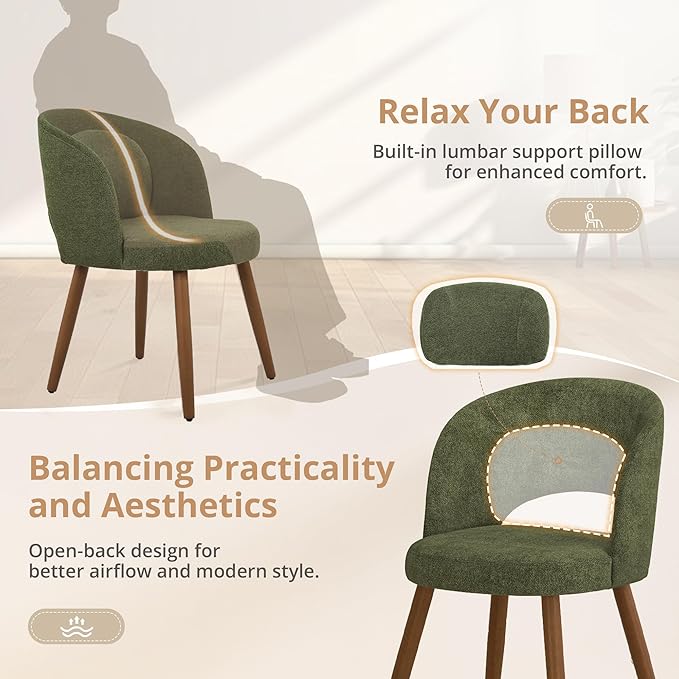 LUE BONA Dining Chairs Set of 6, Modern Upholstered Kitchen Chairs