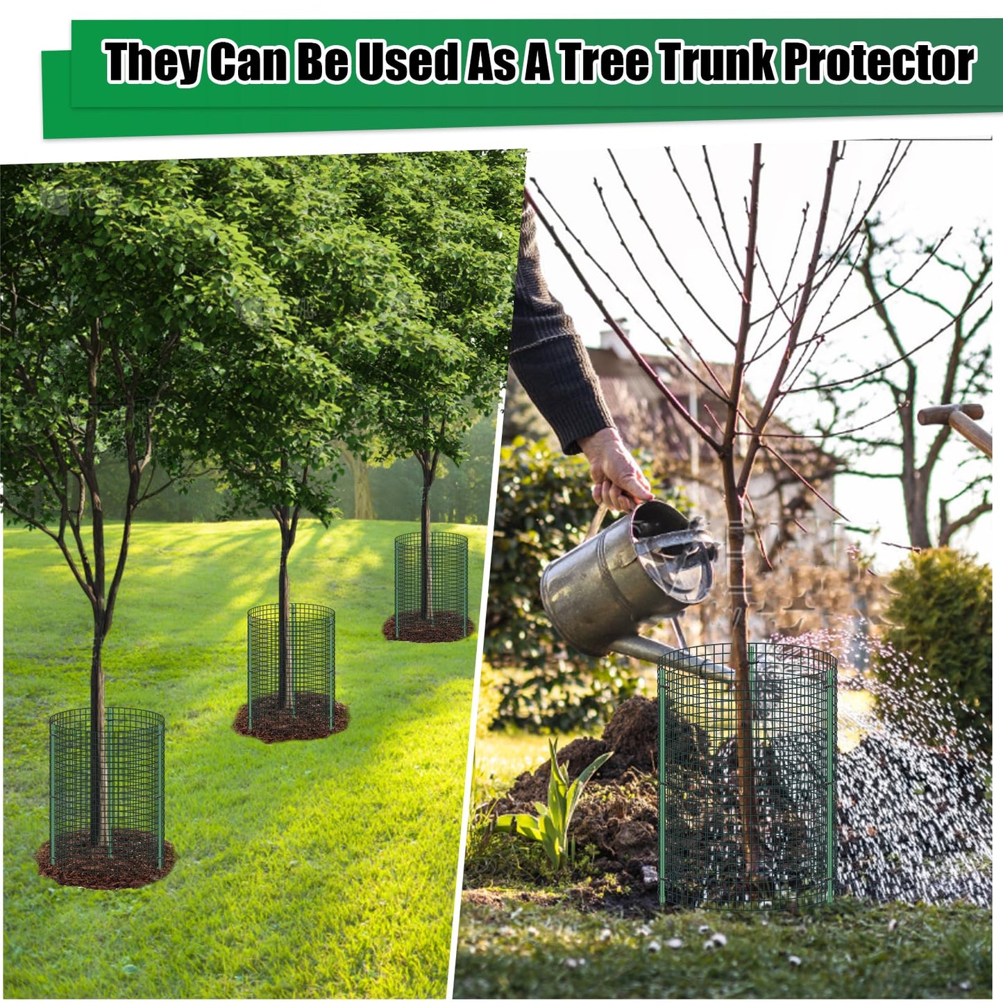 6 Set Wire Plant Protector from Animals - 12"x16" 18Pcs Metal Mesh Plant Cage Covers, Dual Secure with U-Stake & Support, Garden Rabbit Barricade Chicken Wire Cloche for Plants Shrubs Vegetable Flower