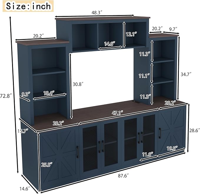 LUMISOL 4-Piece Entertainment Center Wall Unit