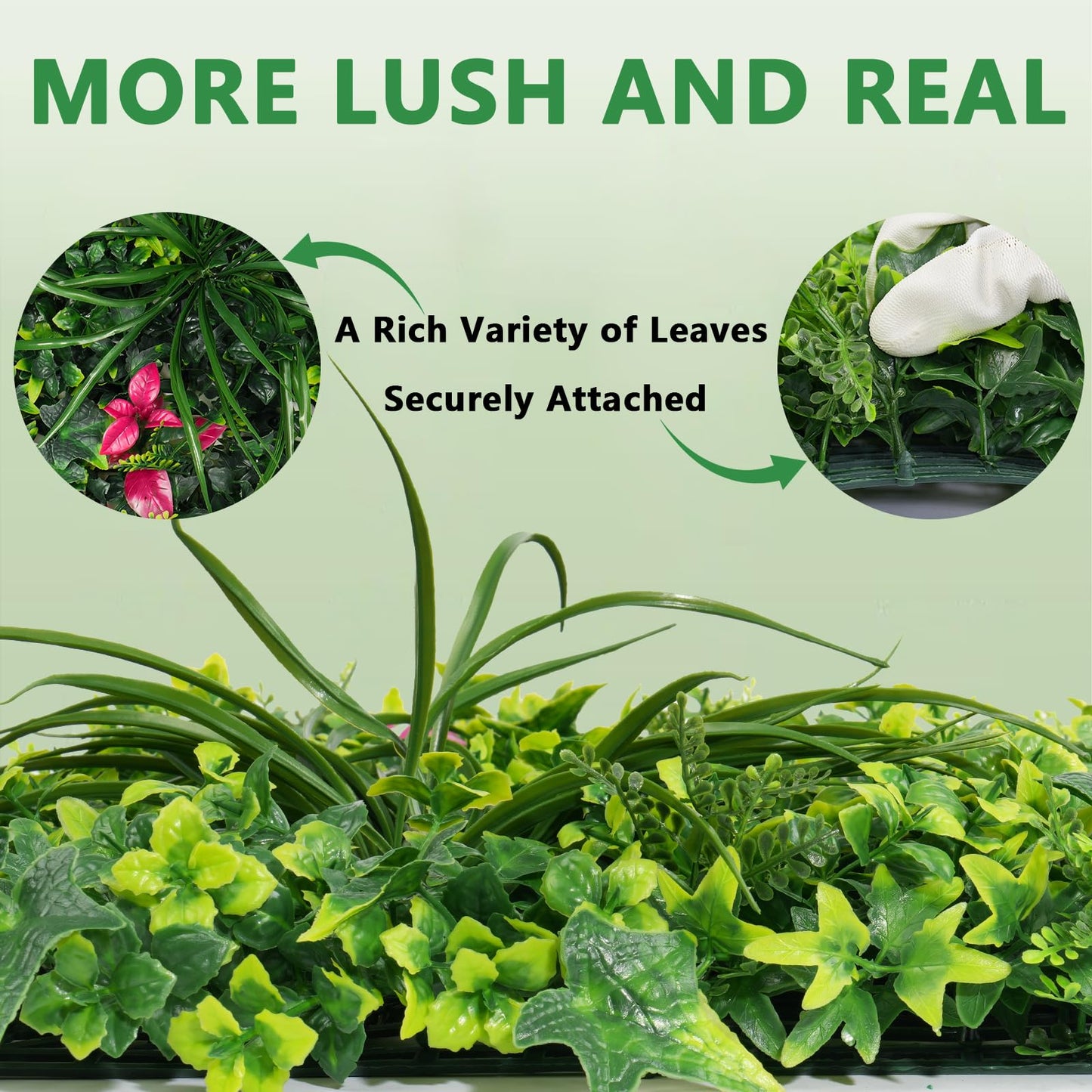 Yangrass Artificial Boxwood Wall Panels, 20''x20'' 12pcs Grass Wall Panels with Mint Plant Leaves, Greenery Backdrop Privacy Screen with UV Protection, Green Grass Wall for Garden Indoor Outdoor Decor