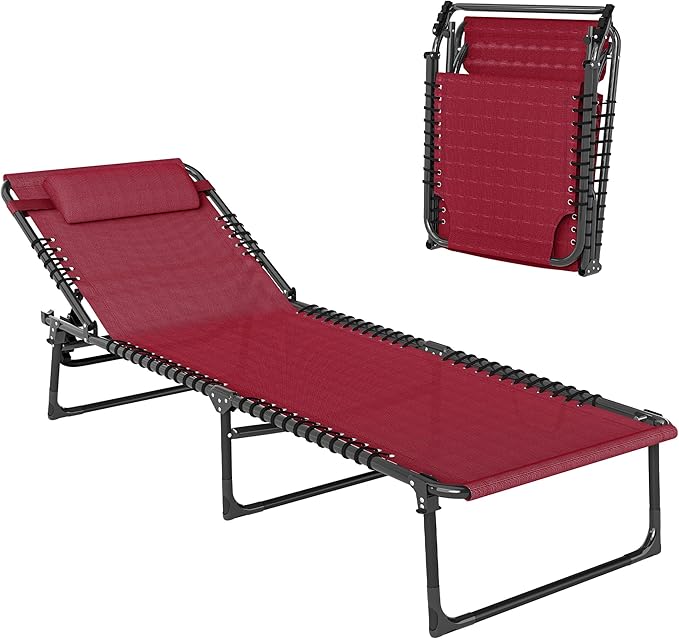 Outsunny Folding Chaise Lounge Chair, Patio Sun Tanning Chair, Outdoor Chaise