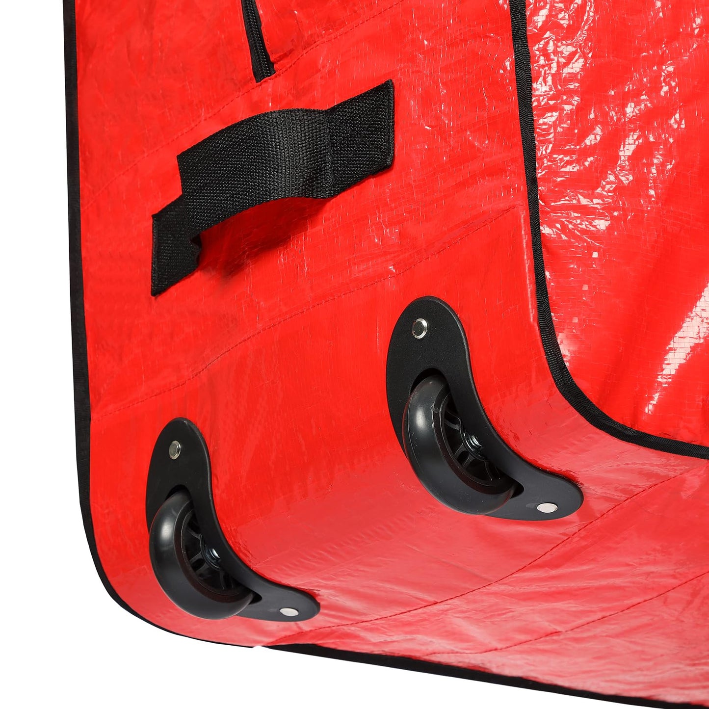 HOMEST Christmas Tree Storage Bag, Fits for 4.5-7 ft Xmas Artificials, Zippered Bag with Reinforced Carrying Handles and Wheels, Red (Bag Only)