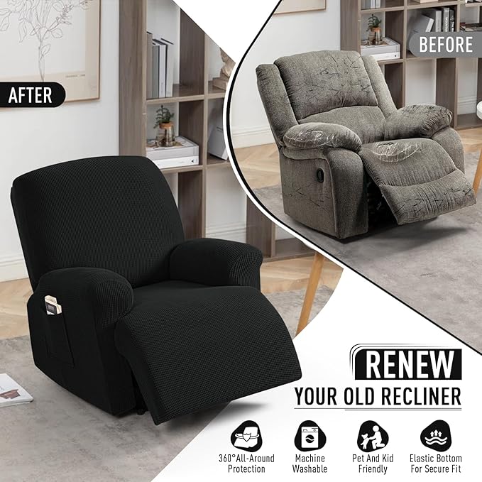 TAOCOCO Oversized Recliner Chair Covers, 1 Seater Streach Recliner Covers Soft