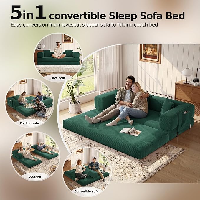 MoonSpeak 78.8''Sleeper Couch Bed