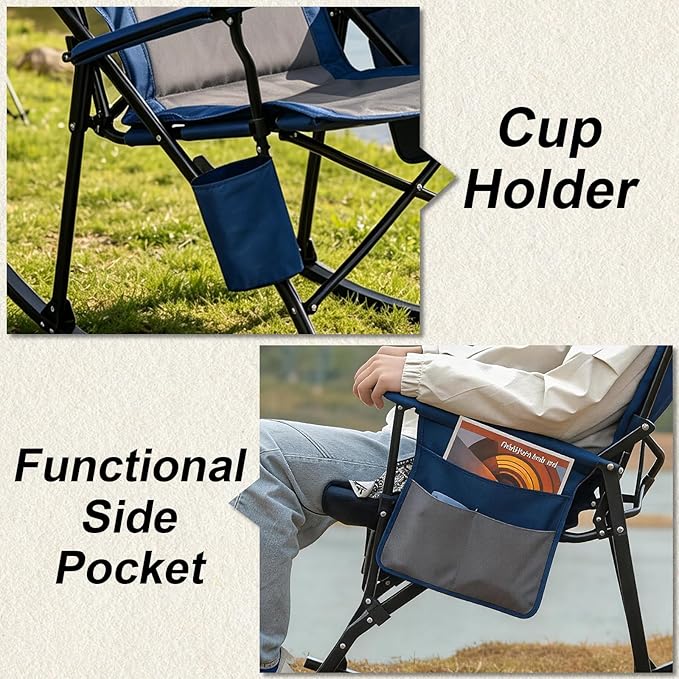 Romswi 2 Pack High Back Portable Rocking Chair
