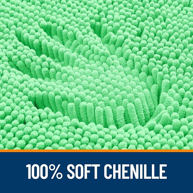 OLANLY Large Bathroom Rugs 45x27, Extra Soft Absorbent Chenille Bath Rugs, Rubber Backing Quick Dry, Machine Washable Bath Mats for Bathroom Floor, Tub and Shower, Home Decor Accessories, Mint Green