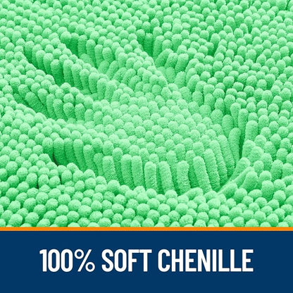 OLANLY Large Bathroom Rugs 50x30, Extra Soft Absorbent Chenille Bath Rugs, Rubber Backing Quick Dry, Machine Washable Bath Mats for Bathroom Floor, Tub and Shower, Home Decor Accessories, Mint Green