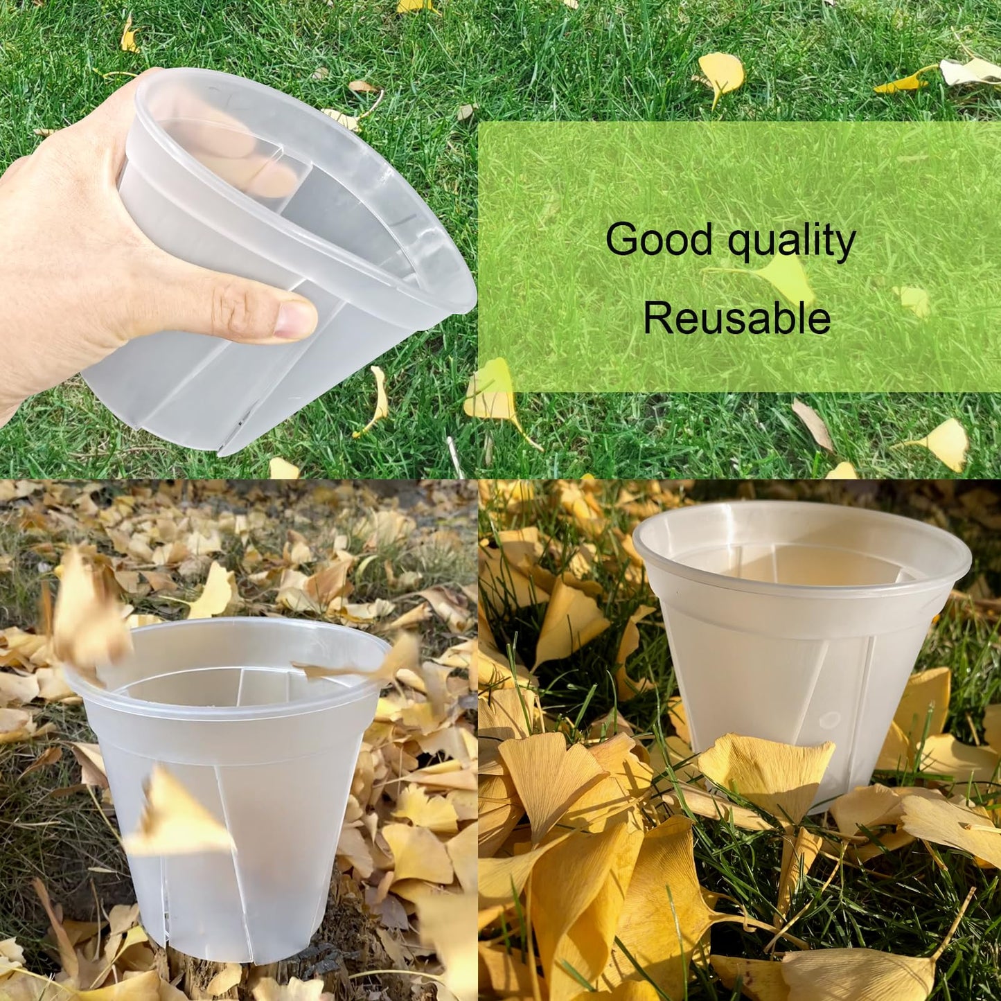 TineDew 8 pcs 5/6/7/8 inch Large Clear Nursery pots for Plants with Saucers,Thick Plastic Nursery pots for Plants with Drainage Holes for Monstera Plant Live,Ariod,etc