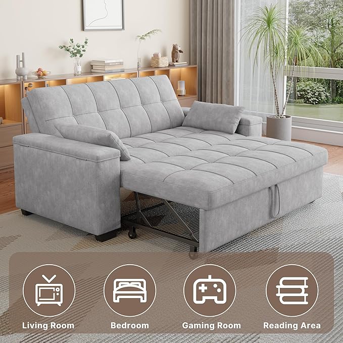 Gizoon Convertible Sofa Bed Futon, 70.9'' Sleeper Loveseat