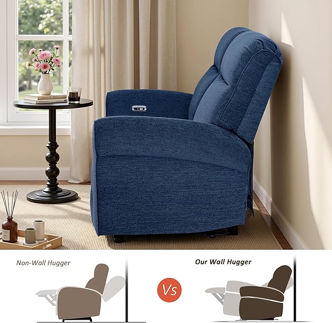 MCombo 64.6" Wall Hugger Power Loveseat Recliner Sofa