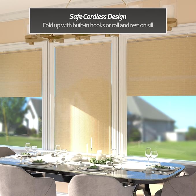 Red Lantern Matchstick Cordless Window Shade