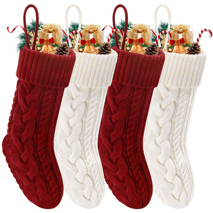 Doitory Christmas Stockings 18" Knitted Stocking Christmas Decorations
