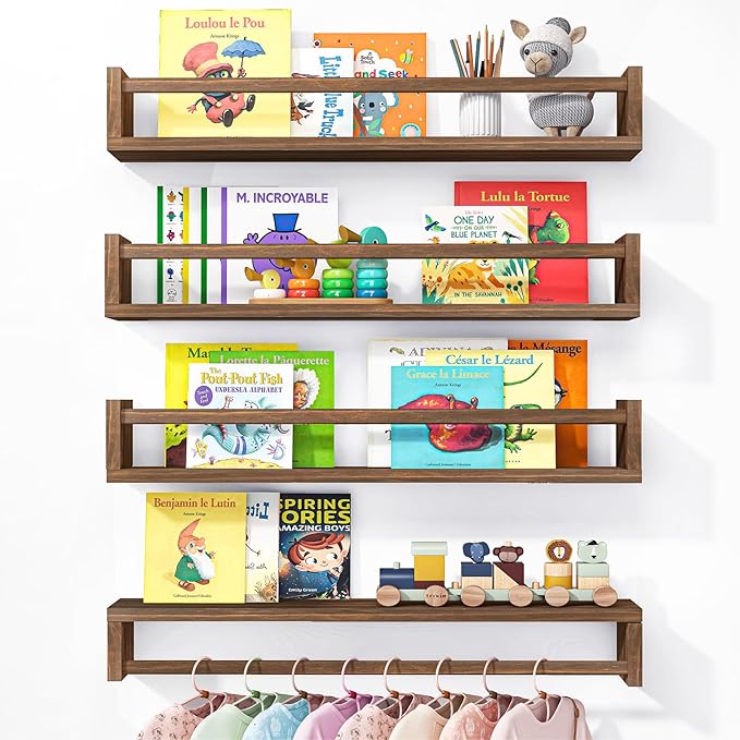 Fixwal Nursery Book Shelves, 23.6 Inch Floating Bookshelves