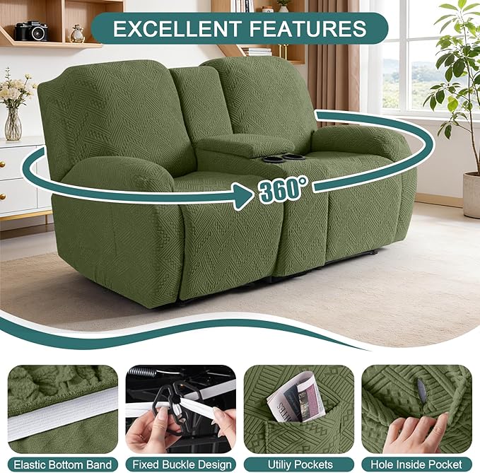 Ruaozz Loveseat Recliner Covers