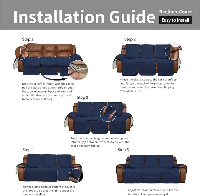 Easy-Going Recliner Sofa Cover, Reversible Couch Cover
