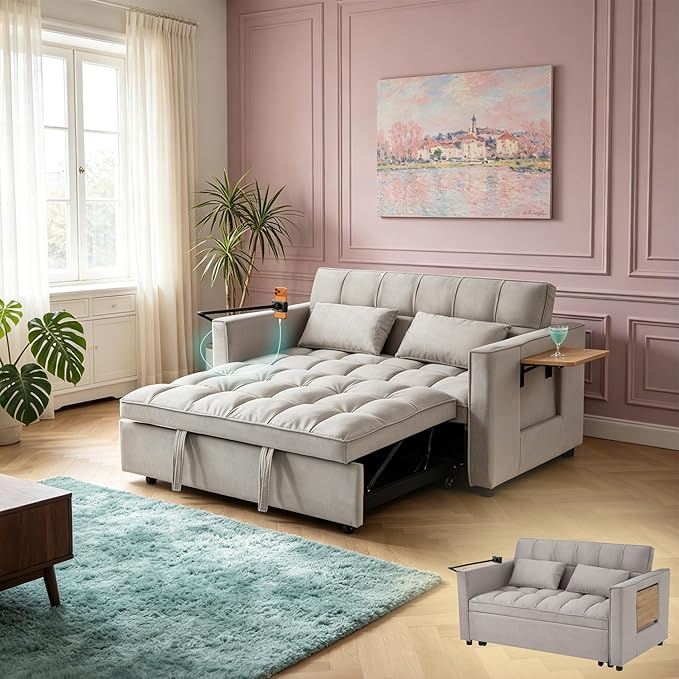 70” 3-in-1 Convertible Sofa Bed Couch
