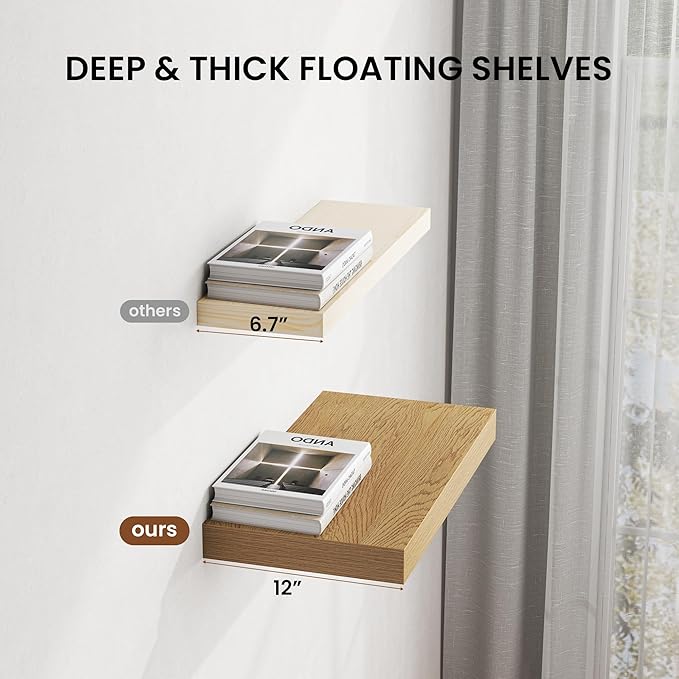 Dreamland 55" Floating Shelves for Wall, Wall-Mounted Shelves for Bedroom