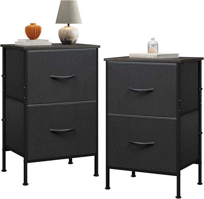 WLIVE Nightstand Set of 2, 2 Drawer Dresser