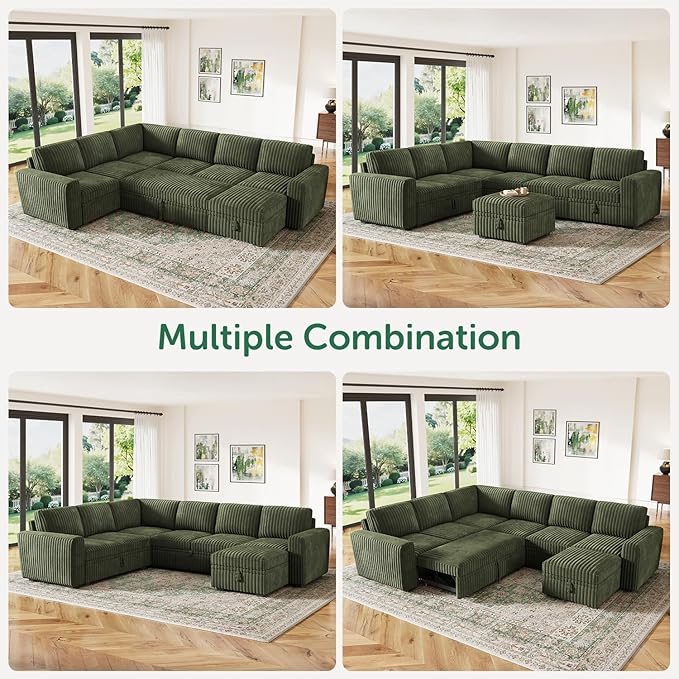 HONBAY Modular Sectional Sleeper Sofa