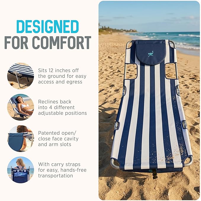 Ostrich the Backpack Chaise Lounge, Folding & Reclining Outdoor Beach Chaise