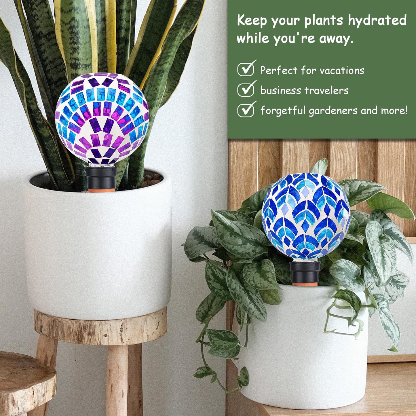 Chonsun Plant Watering Globe Large Self Watering Globes 2 Pack for Indoor Outdoor Plants Self Watering Planter Insert Watering Devices for Plant Lover Gifts