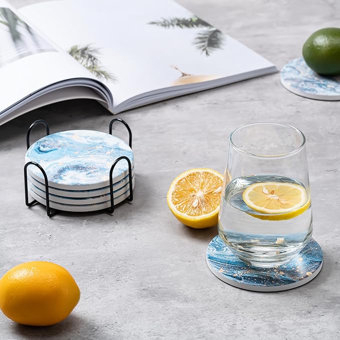 Hoewina 6Pcs Drink Coasters