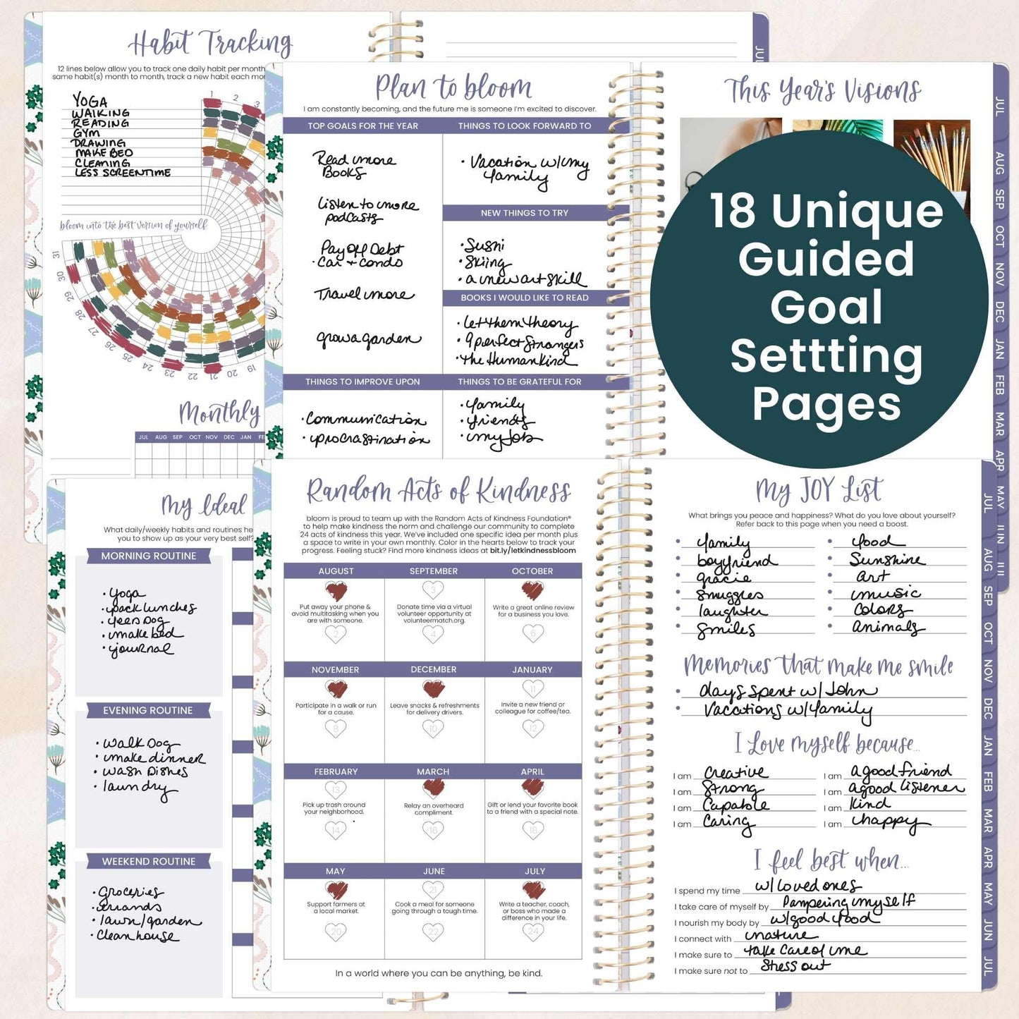 bloom daily planners 2026-2027 Planner - Academic Year (July 2026 - July 2027) Monthly & Weekly Soft Cover Planner for Women - 13 Month Calendar Agenda Book with Stickers - 5.5" x 8.25" - Seaside Whimsy