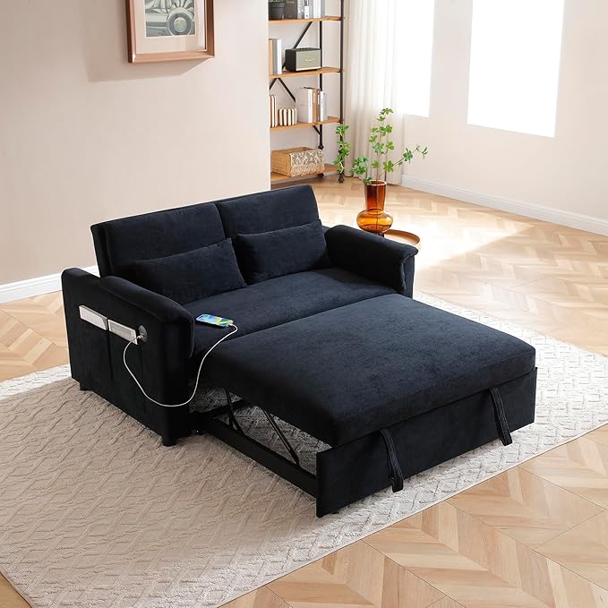 55.5" Small Sleeper Sofa Couch