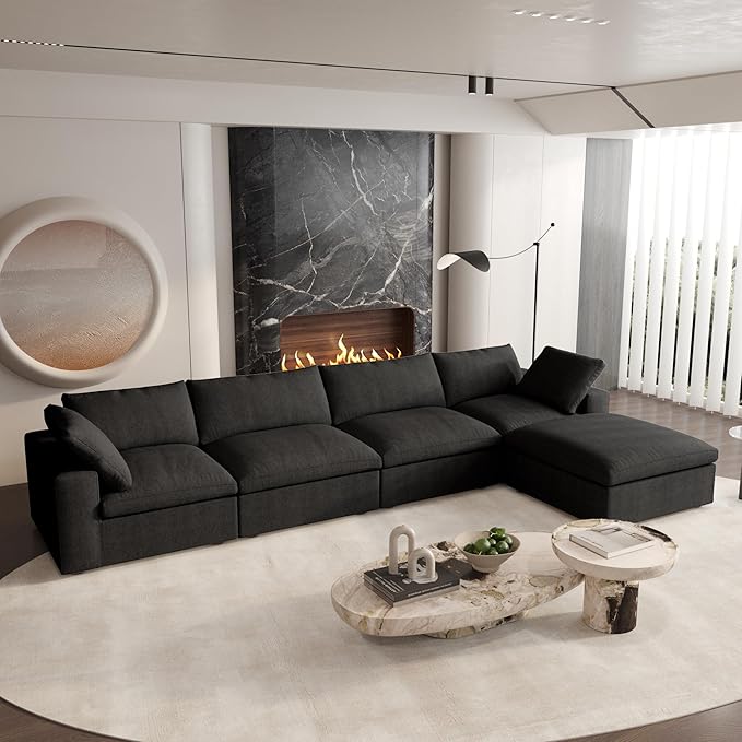 Cloud Couch Modular Sectional Sofa, 160.6" L Shaped Convertible Sectional Sofas