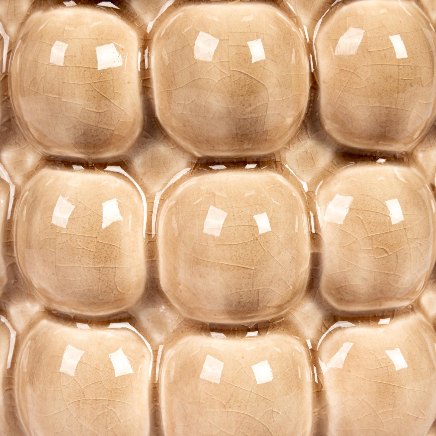 6 Inches Round Stoneware Planter with Raised Dots, Holds 4 Inches Pot, Tan