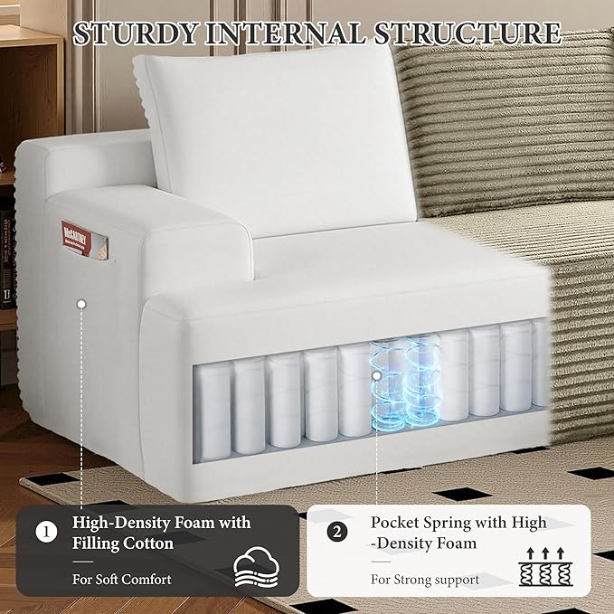 96" Sectional Couches for Living Room Cloud Couch Sofa
