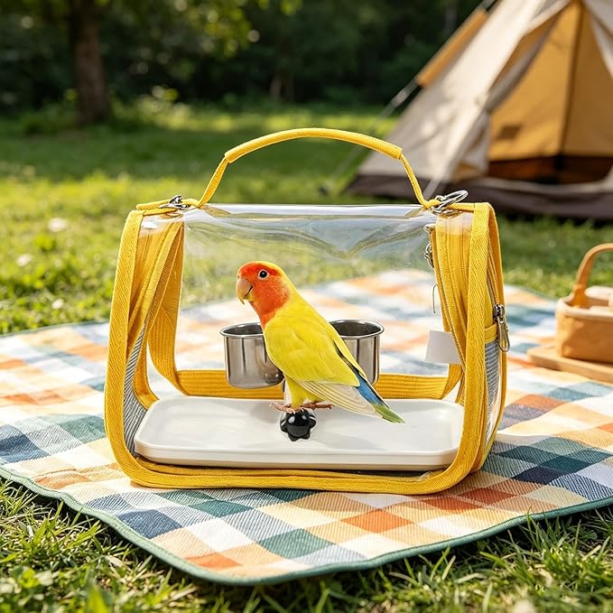 Bird Backpack Carrier | Bird Backpack with Perch for Transporting | Parakeet Carrier Bag,for Parrot Parakeet Cockatiel Conure Cockatoo Outdoor Travel Camping Road Trip Vacation