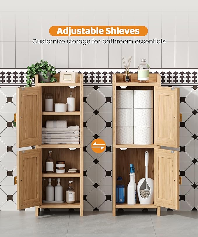 Akxomel Rattan Small Bathroom Cabinet