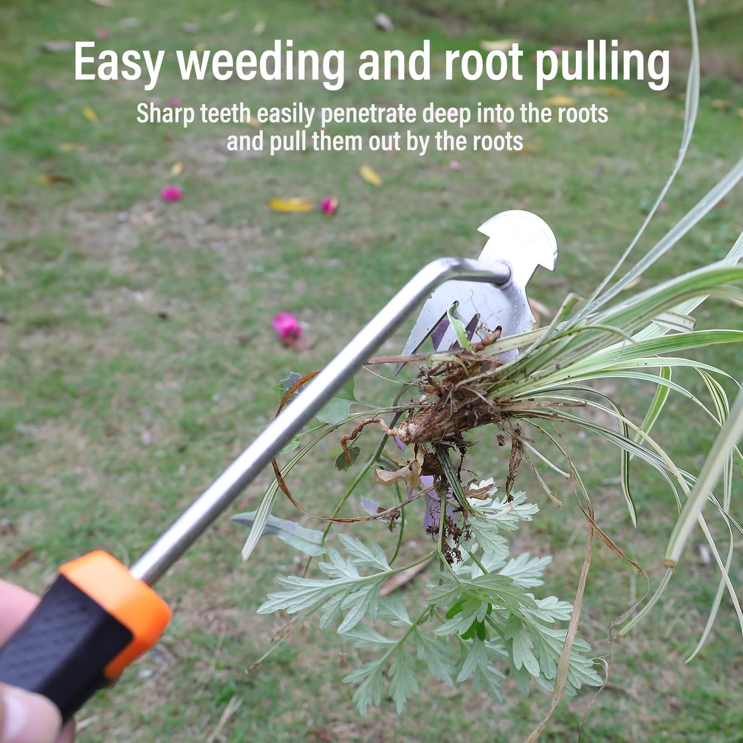 Carrie Rowe Weed Remover Tool,Garden Weed Tool, Portable Garden Weeding Tool for Vegetable Gardening Backyard Farm Planting & Weeding (Rubber Handle)