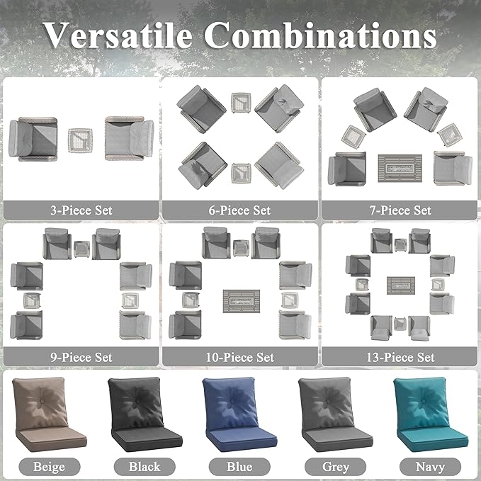 2-Seat Modern Patio Furniture Set