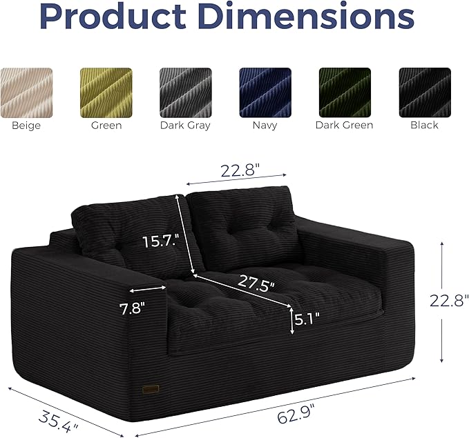 MAXYOYO 63" Loveseat Sofa Couch