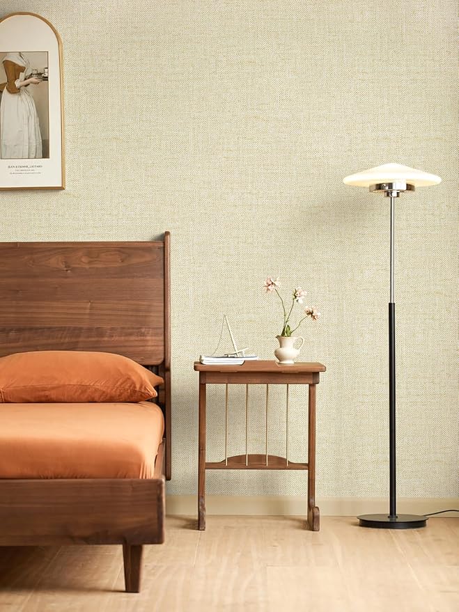 Grasscloth Peel and Stick Wallpaper Beige Contact Paper 15.7inch x 393.7inch
