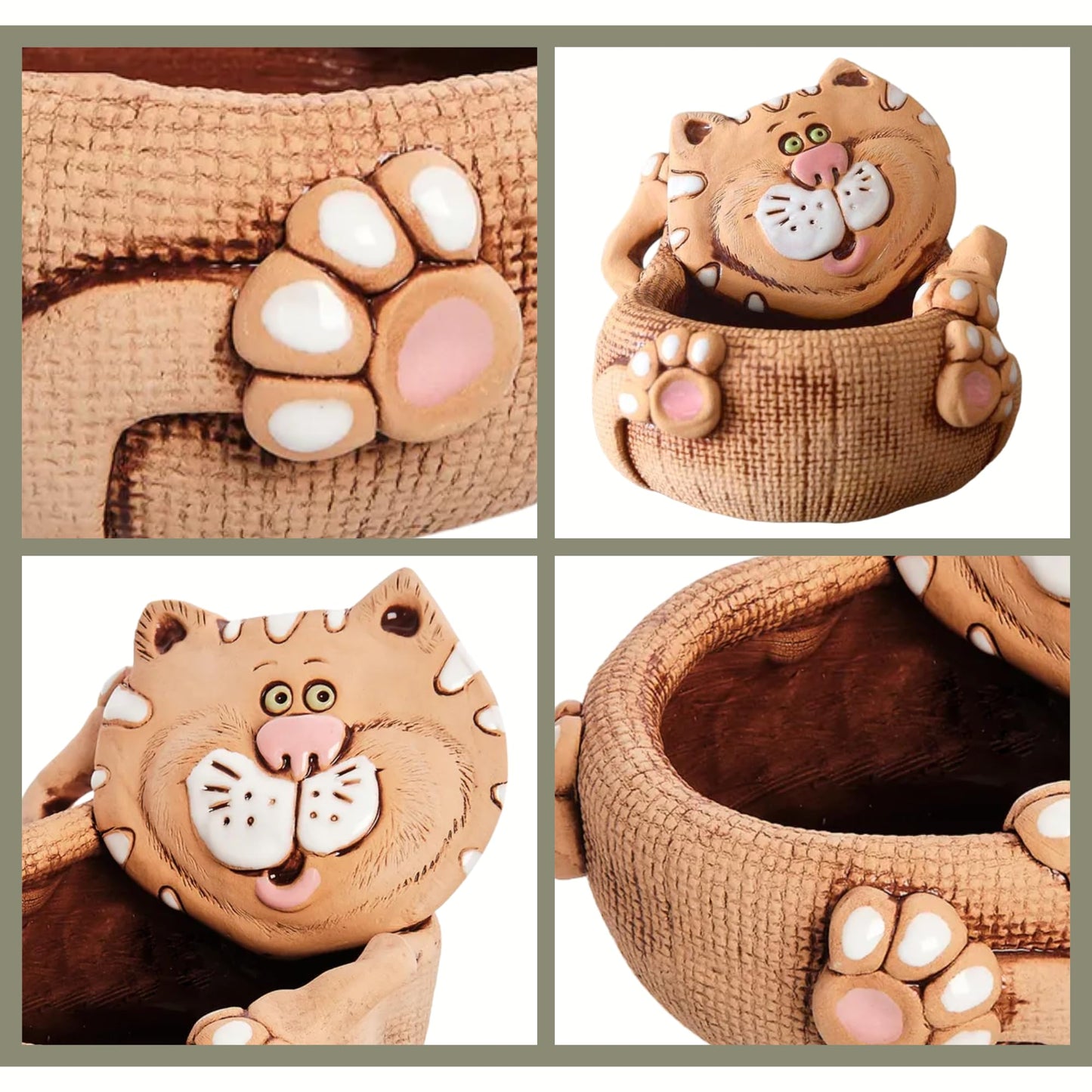 STP GOODS Ceramic Pot, Plant Pots, Modern Decorative Planters for House Plants Indoor Flowers Plants, Cute Flower Pot - Gifts (Cat)