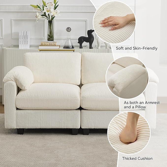 114'' Sectional 4 Seater Couch, Oversized Modular Couches